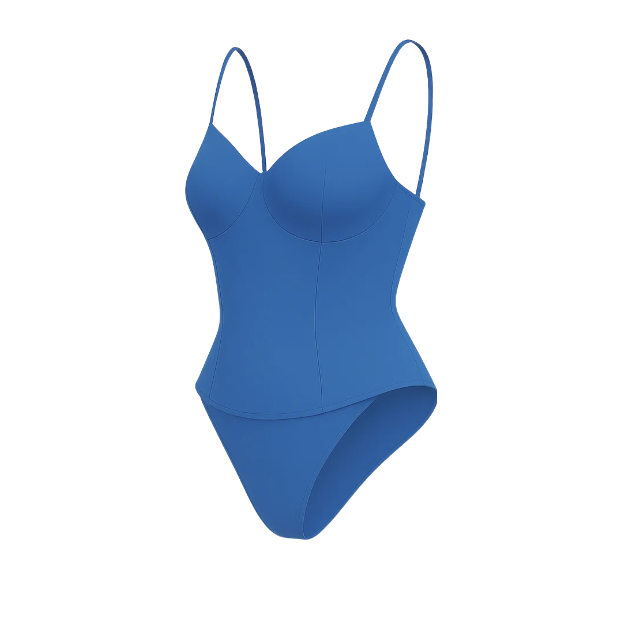 Women's Blue Loro Piana Corset Bodysuit Superfine Merino Wool