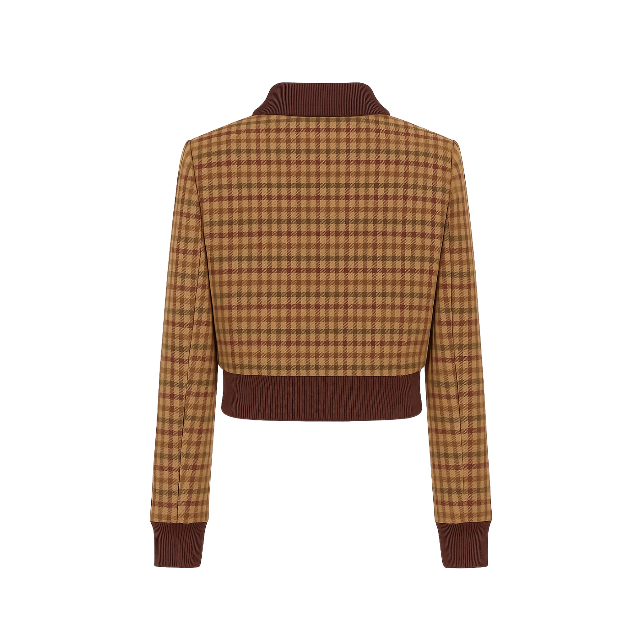Alba Bomber Jacket  Camel Tone  Plaid Hybrid Blazer