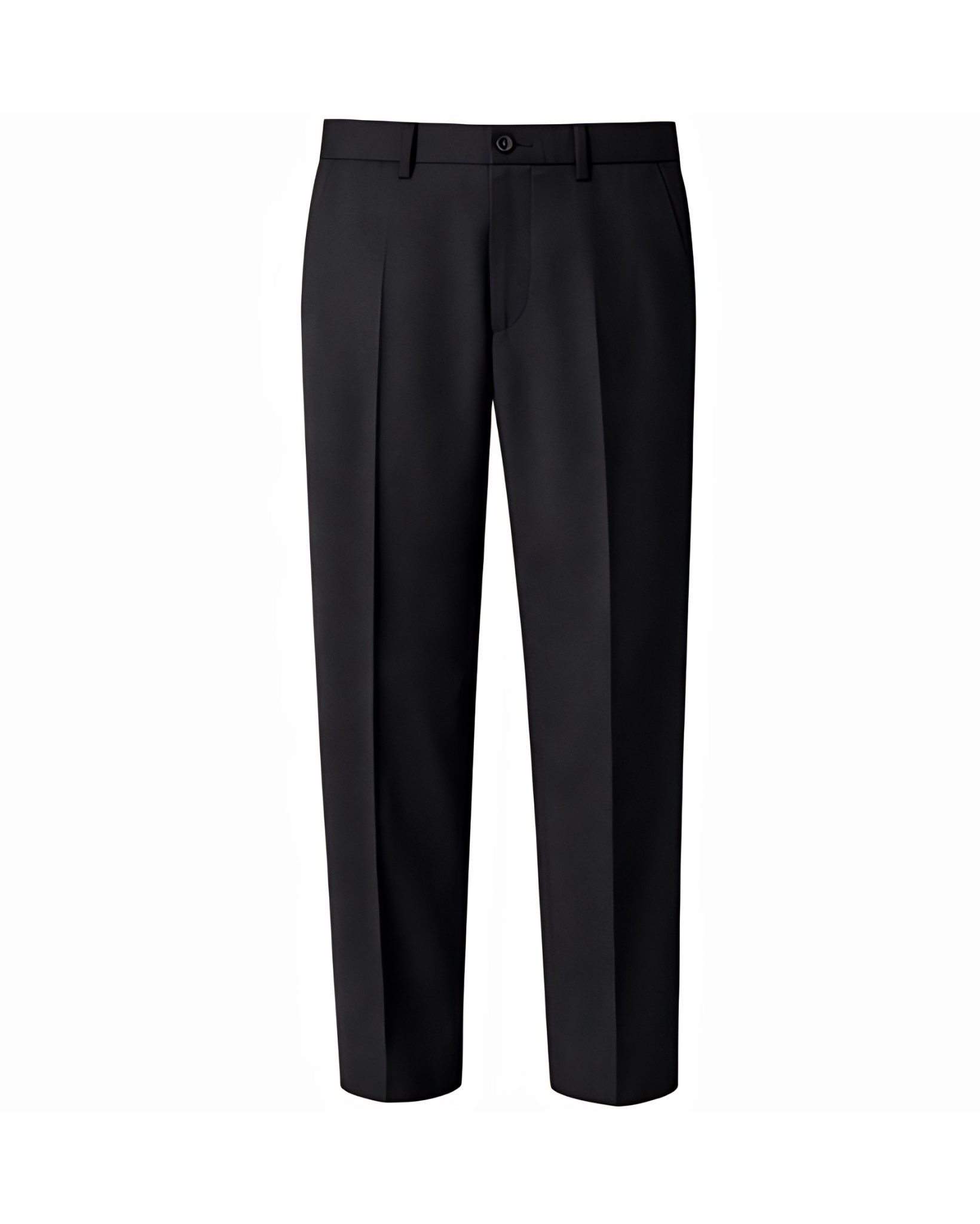 Women's Wearhouse | Black Oversized Women's Suit Pant featuring a relaxed straight-leg silhouette with front pleats, belt loops, and a classic mid-rise waist for sophisticated women's formal suiting.