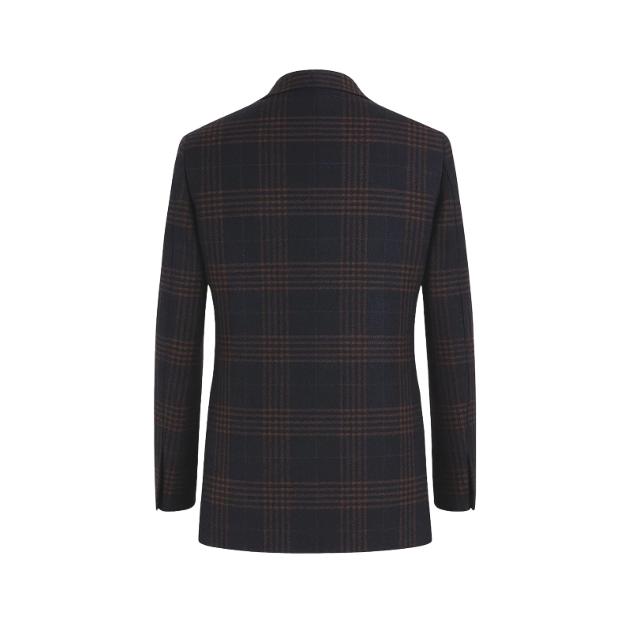 Navy Brown Blazer | Peak Lapel Half-Canvas | Modern Fit