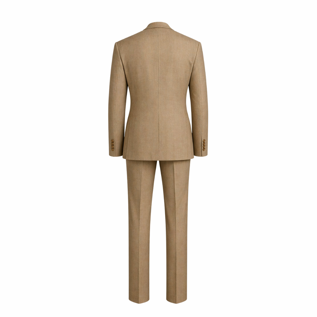 Beige Wool Summer Wedding Suit