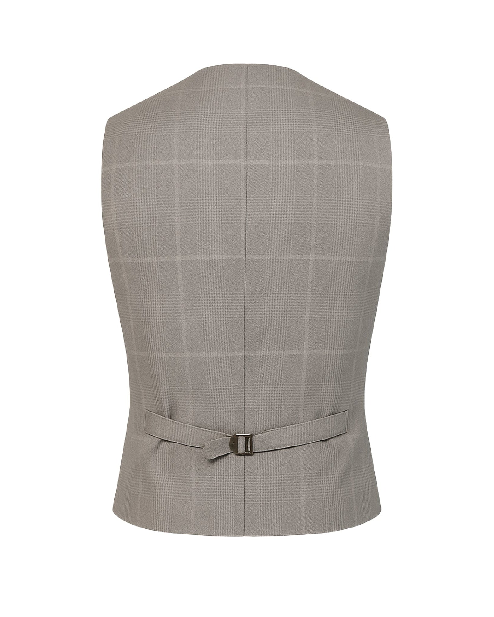 Nebbia Vest  Light Grey Glen Check  Double-Breasted Custom Fit