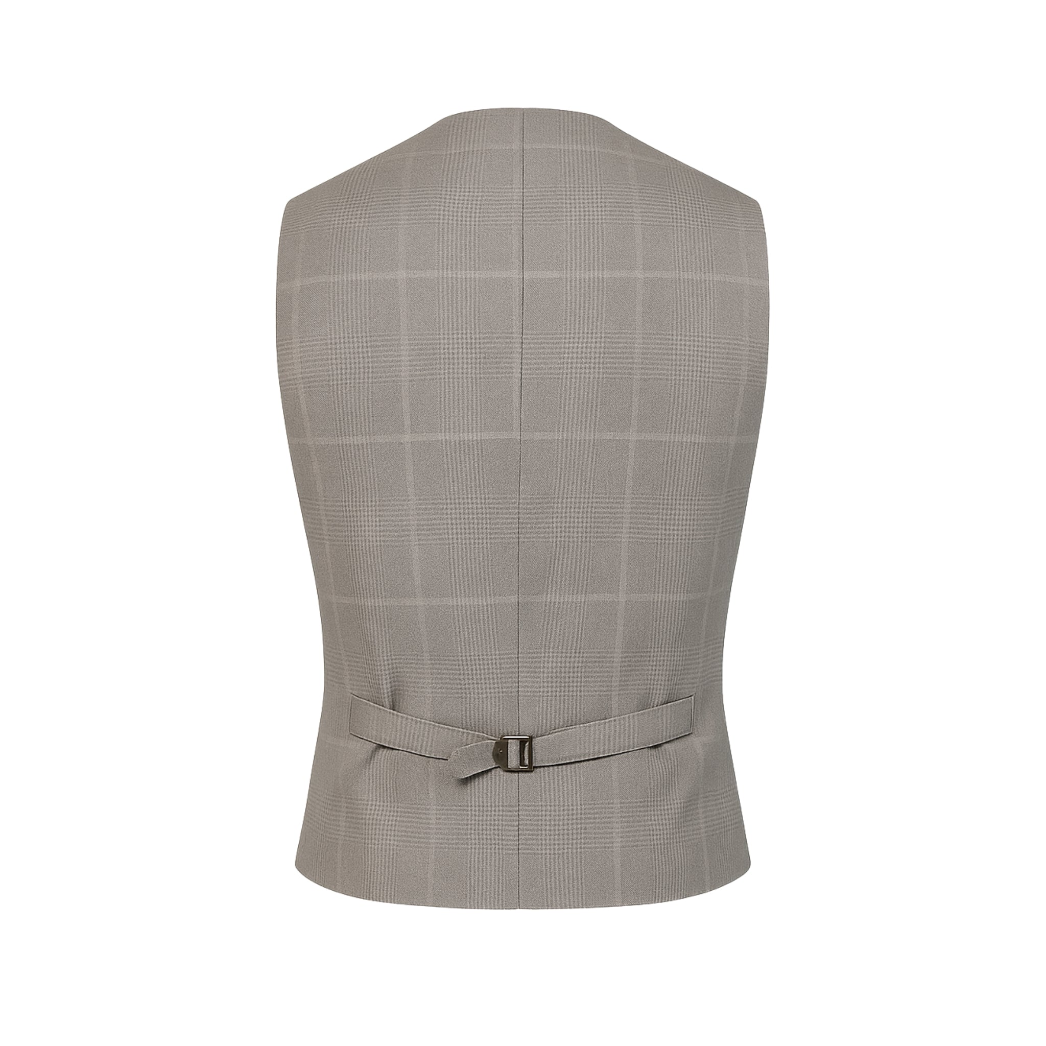 Nebbia Vest  Light Grey Glen Check  Double-Breasted Custom Fit