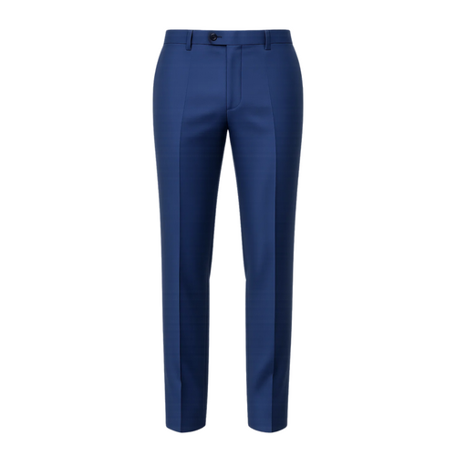 Men's Loro Piana Navy Dress Pants displayed front view, featuring a tailored slim fit, flat front design, belt loops, and crafted from luxurious navy fabric for elegant formalwear.
