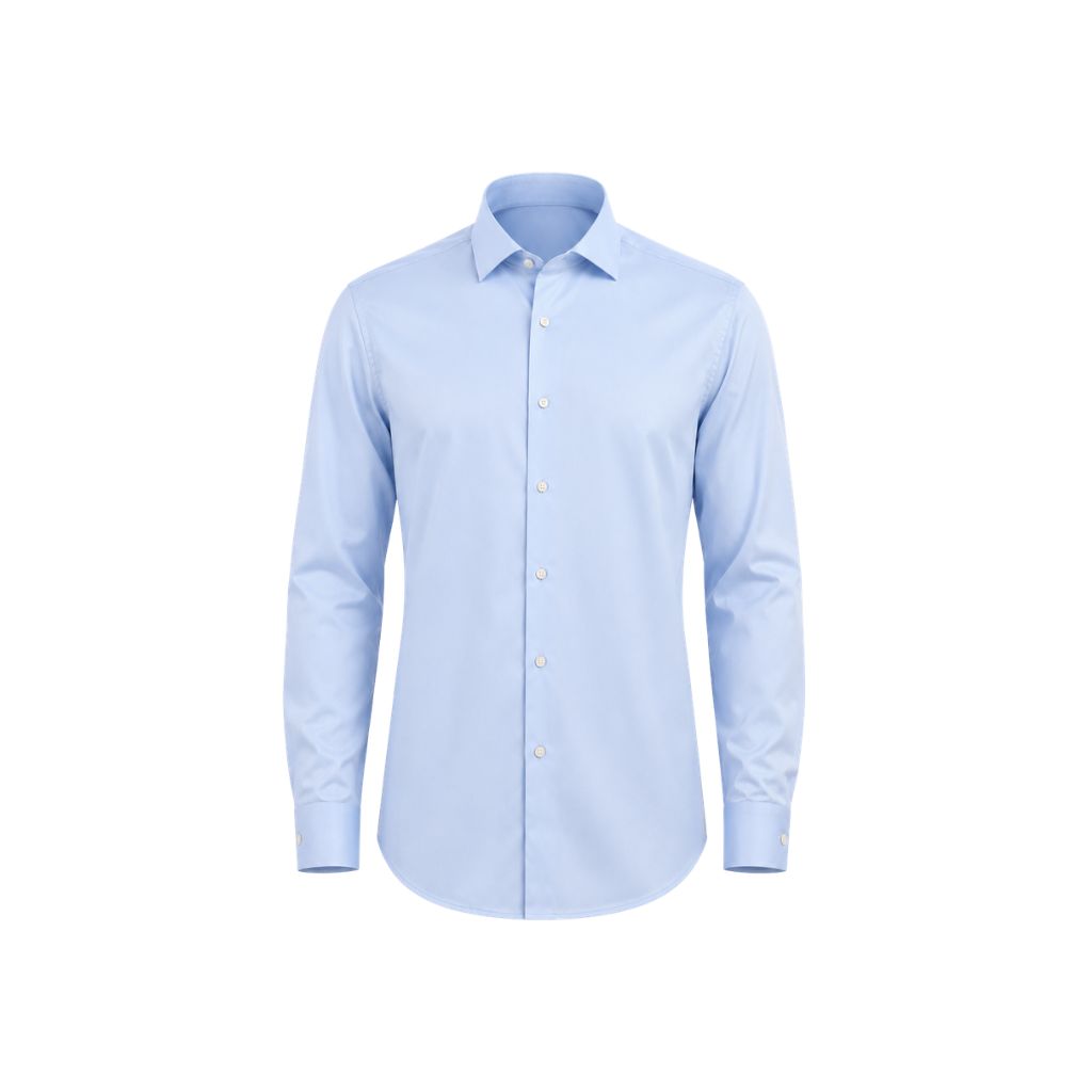 Blue Tailored Button-Up Shirt