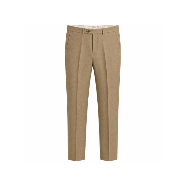 Beige Wool Summer Wedding Trousers