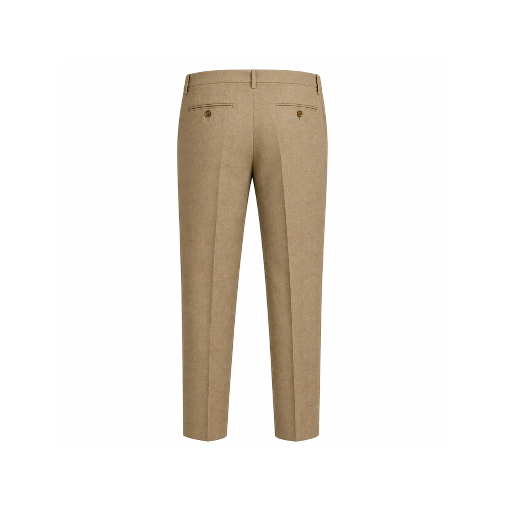 Beige Wool Summer Wedding Trousers