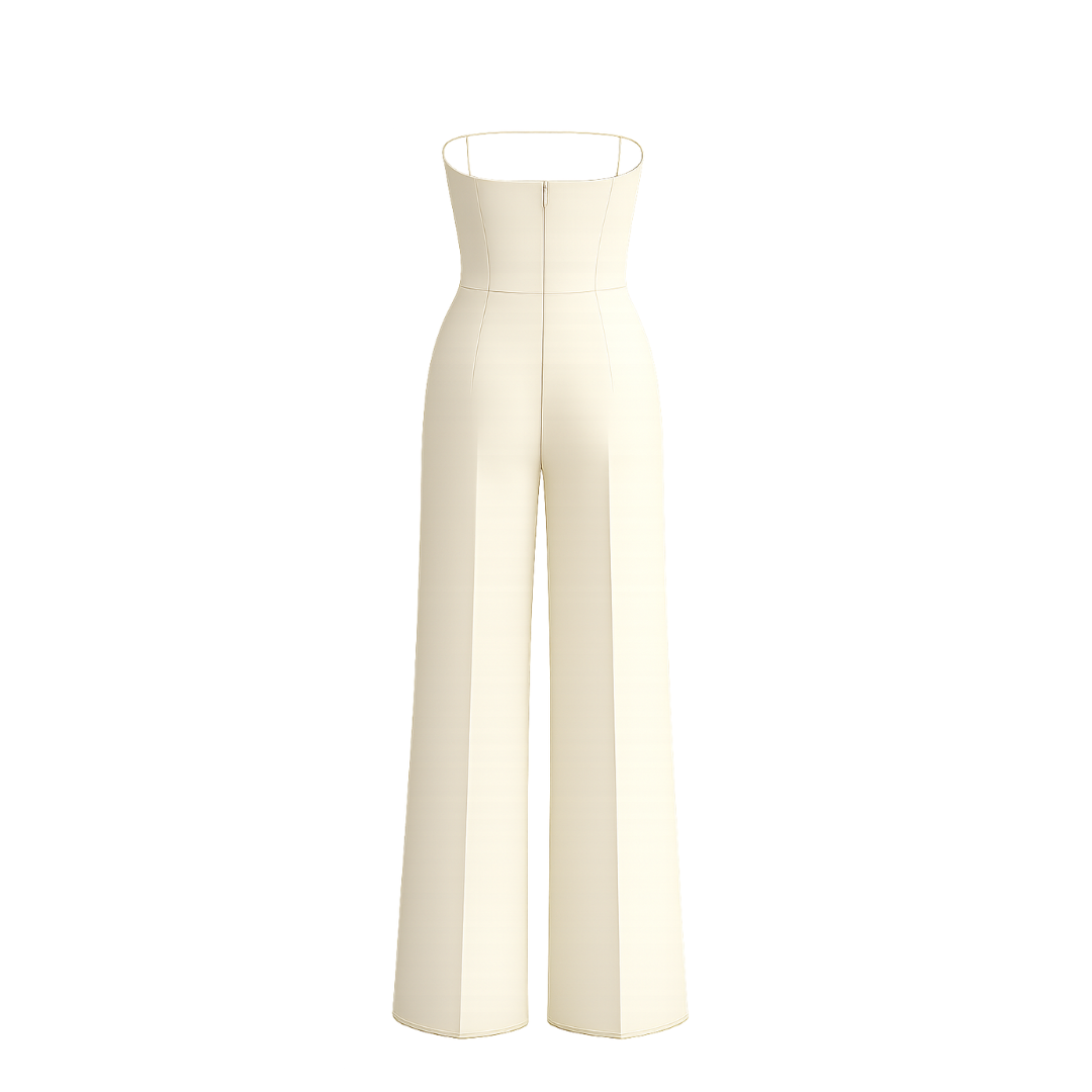 Ivory Loro Piana Women's City Hall Wedding Jumpsuit