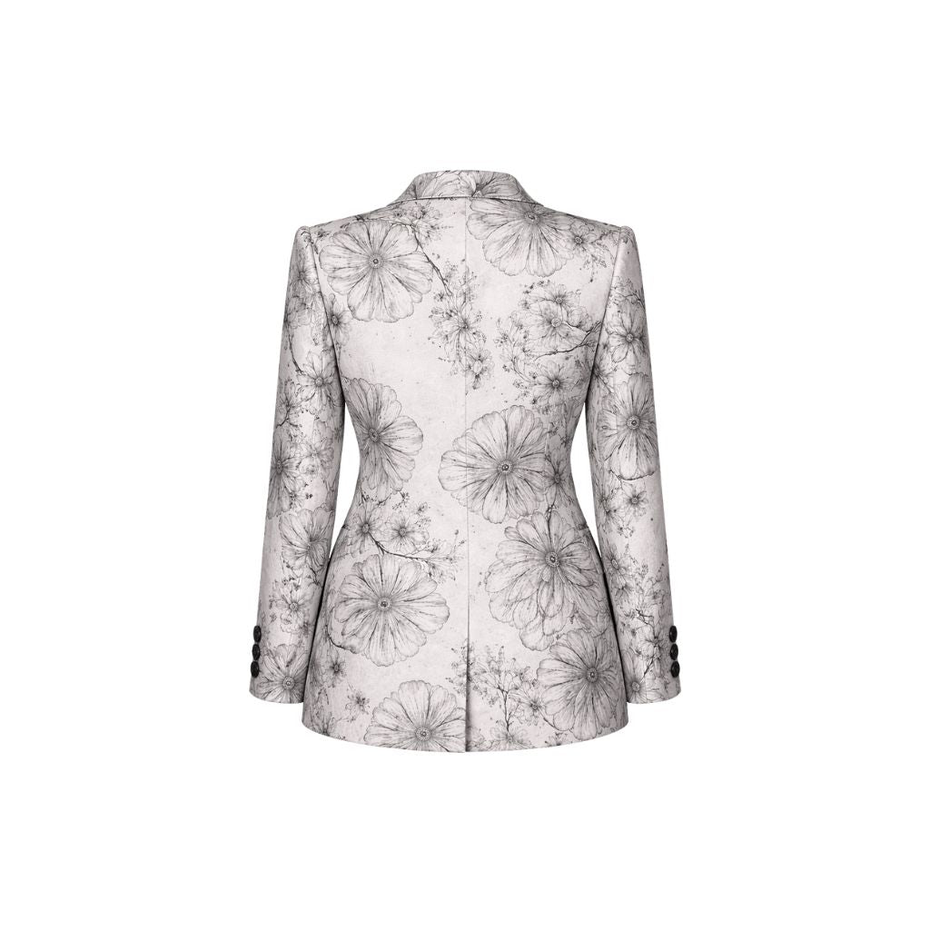 Brunello Cucinelli White Floral Graphic Jacket