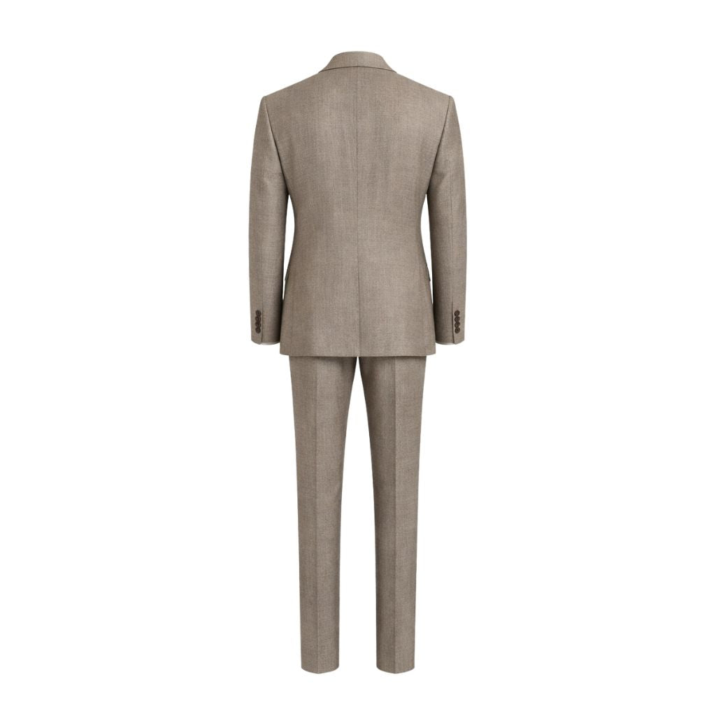 Loro Piana Beige Textured Wool Double-Breasted Suit