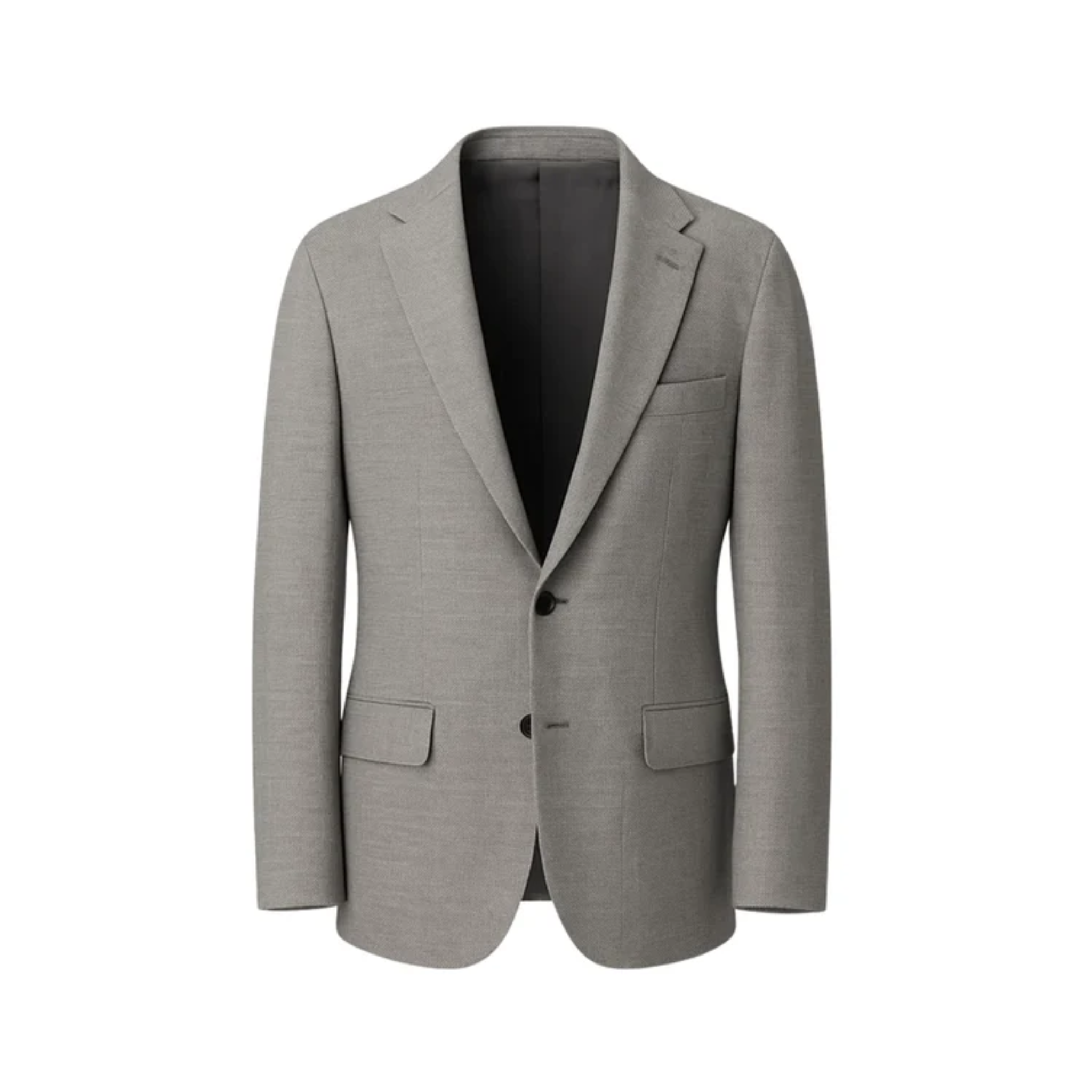 Grey Two-Button Suit Jacket