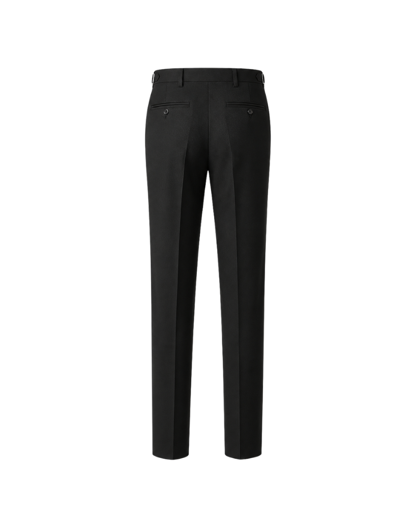 Black Loro Piana evening trousers back view