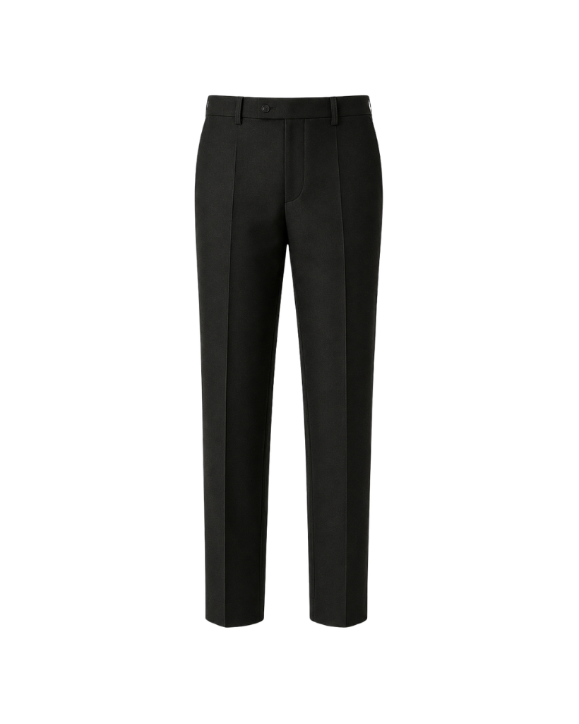 Black Loro Piana evening trousers front view