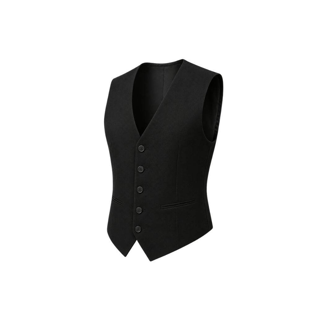 Black Loro Piana vest side view