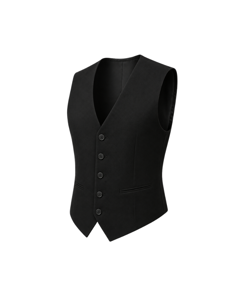 Black Loro Piana vest side view