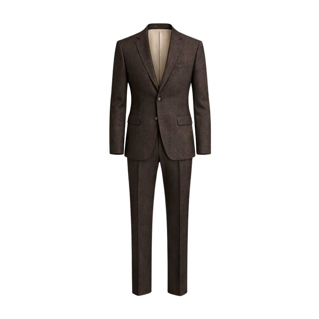 Brown suit on a white background