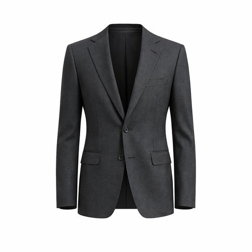 Charcoal Grey Men's Classic Cut Jacket with a tailored fit, featuring notch lapels, a two-button closure, flap pockets, and refined construction for polished business or formal wear.