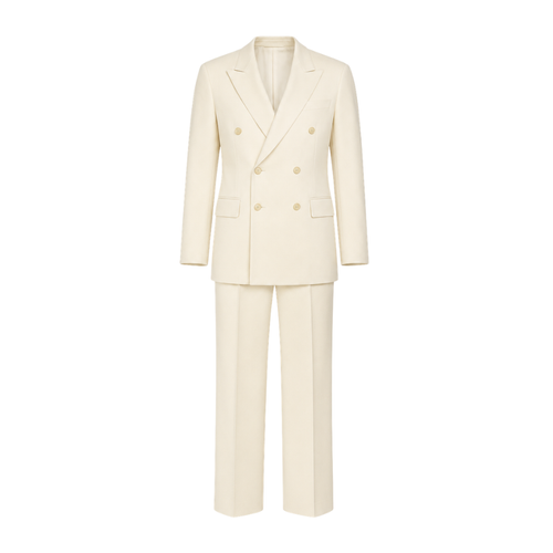 Cream Loro Piana men's set front view