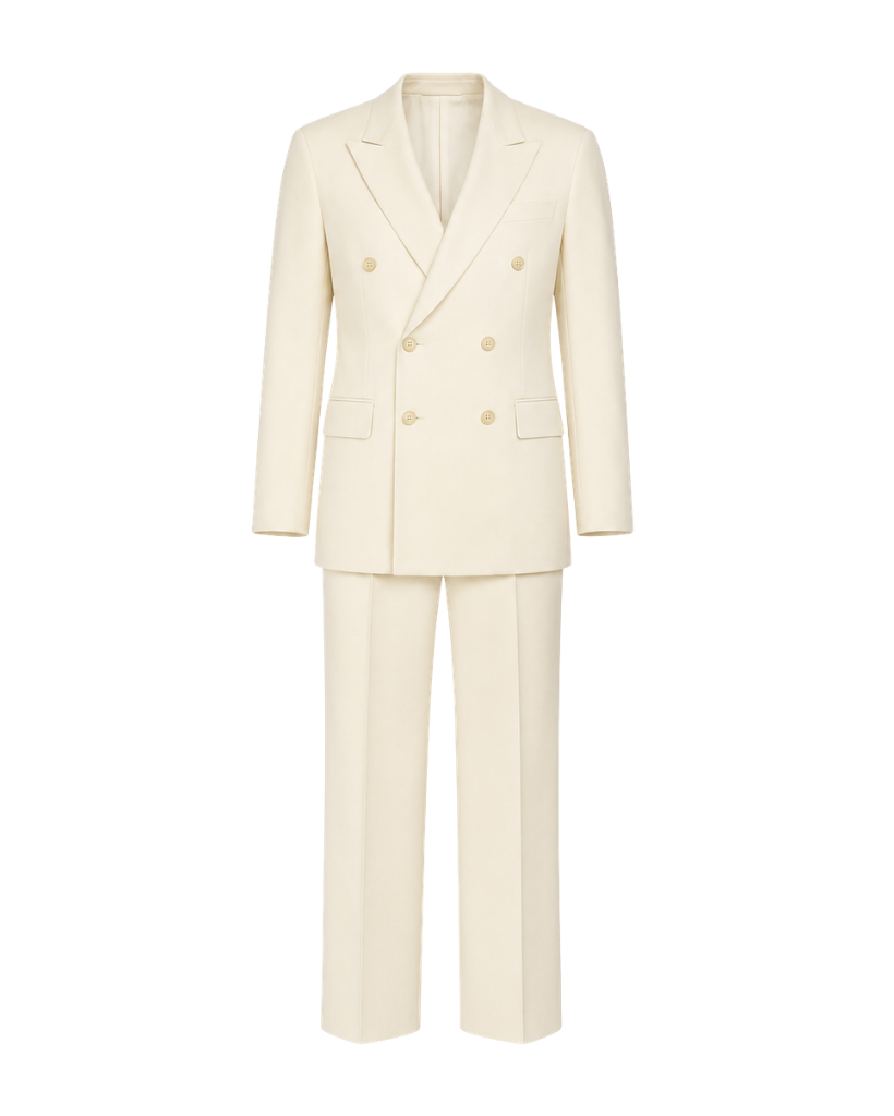 Cream Loro Piana men's set front view