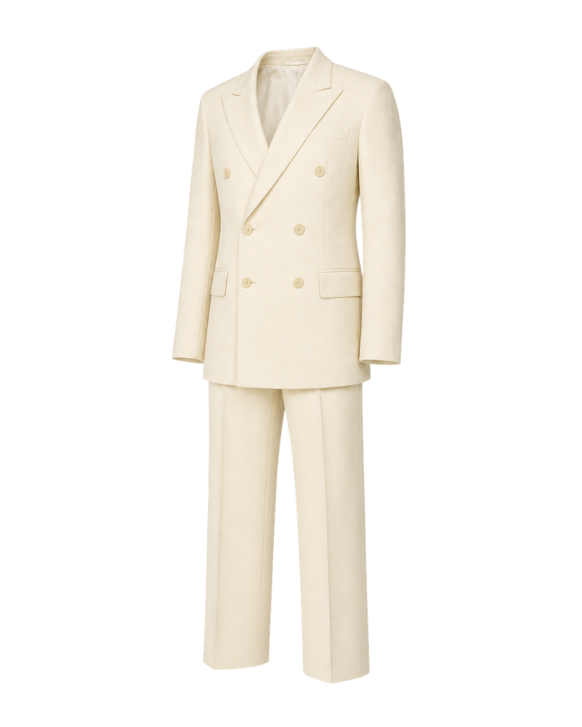 Cream Loro Piana men's set side view