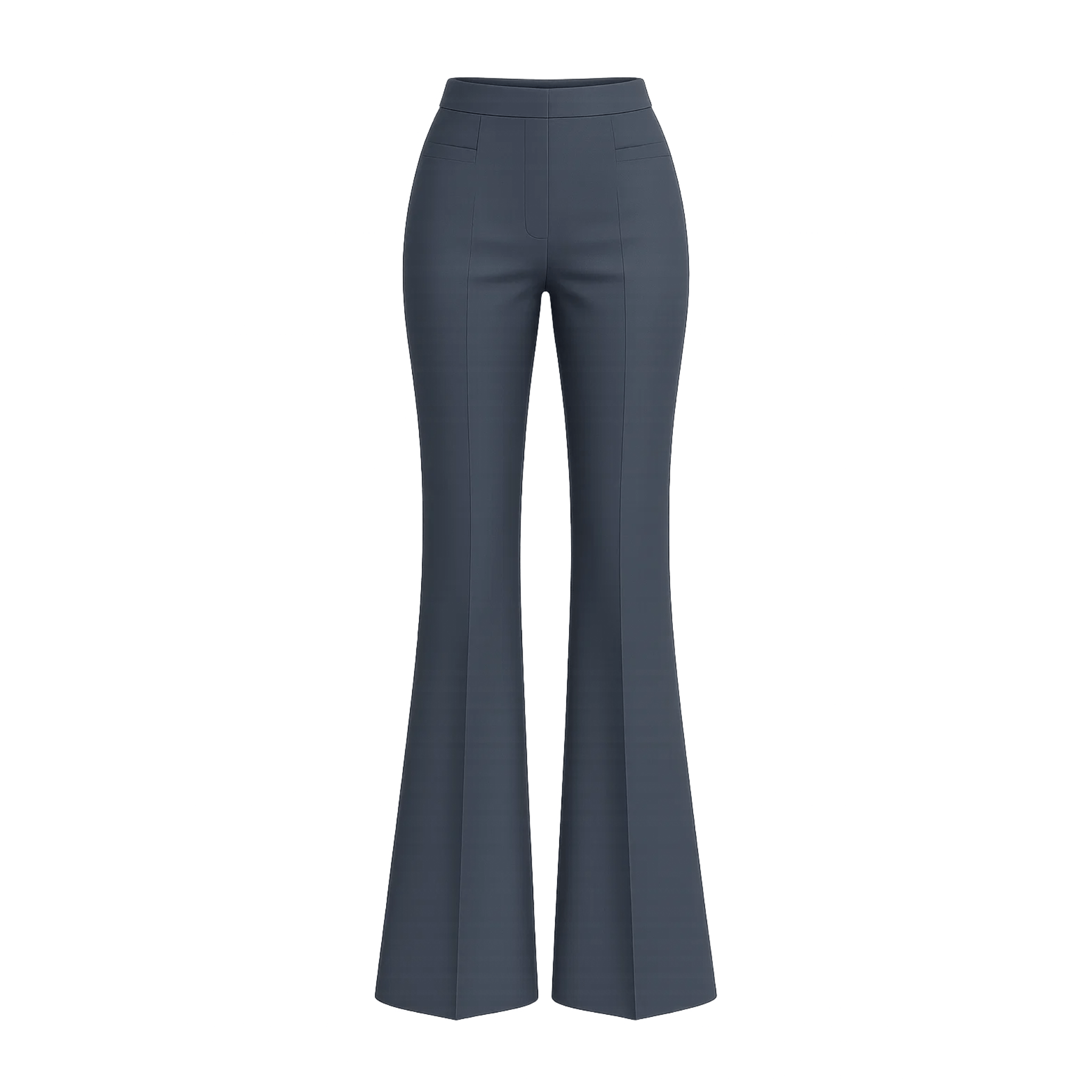 Tailory charcoal gray Loro Piana high-waisted wide-leg flare trousers front view
