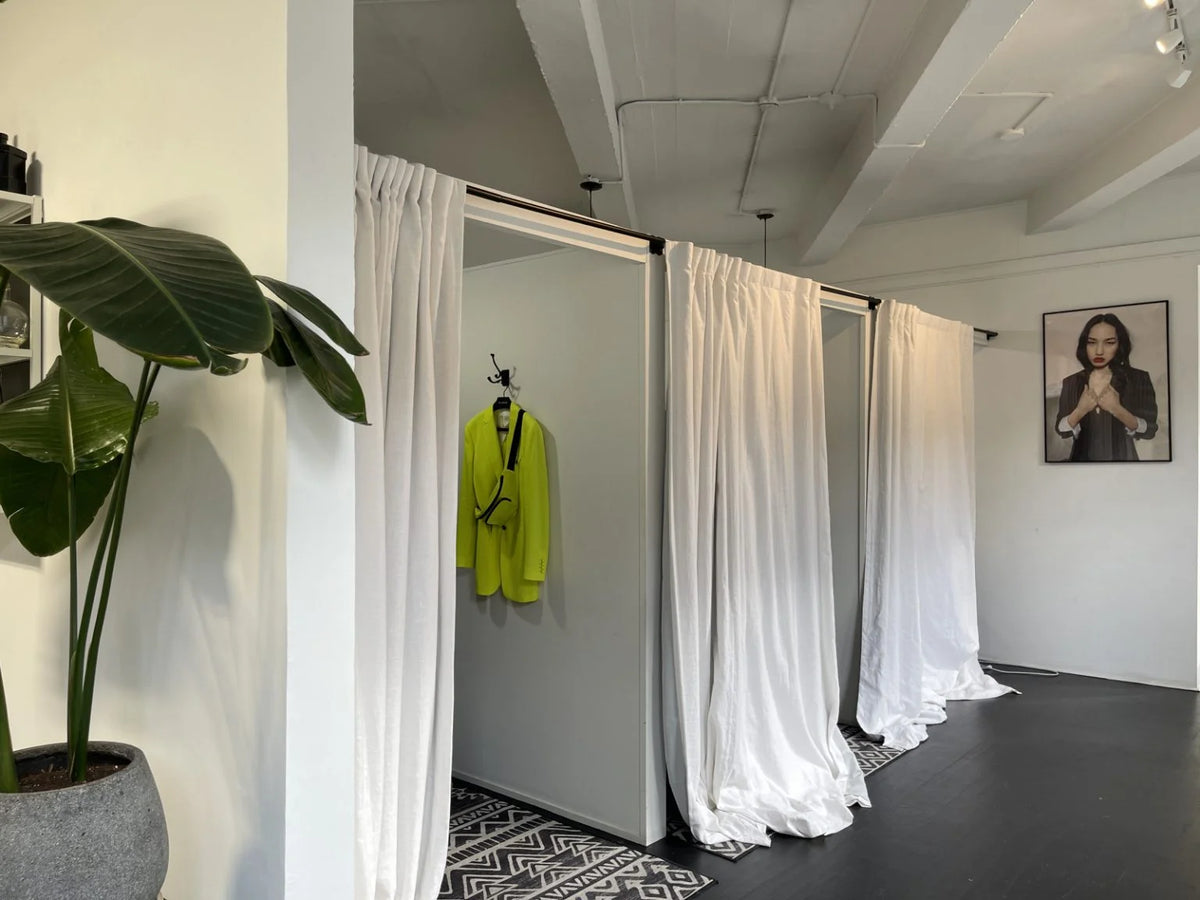 The fitting room at The Tailory New York atelier on Canal Street