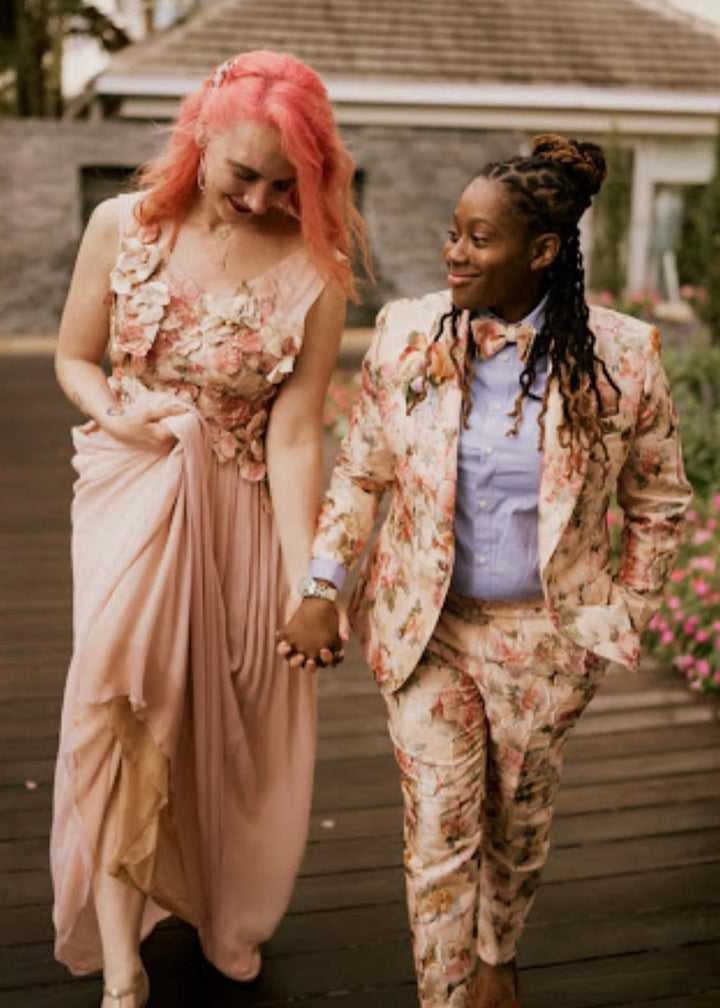 JERICA NIEHOFF AND ASHLEY BREWLEY in a custom Tailory New York garment