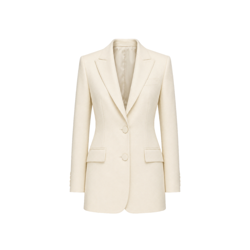 Ivory Loro Piana women's city hall wedding blazer front view