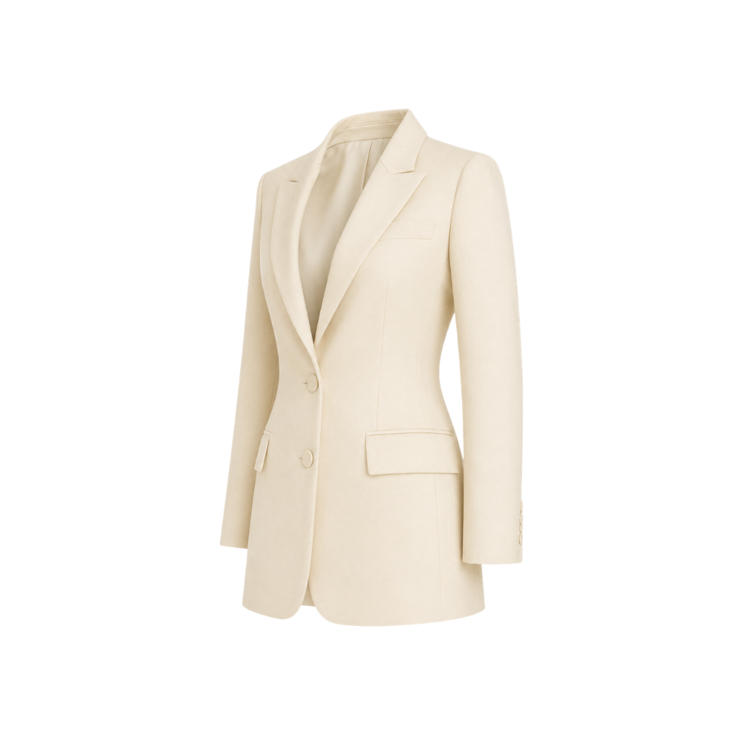 Ivory Loro Piana women's city hall wedding blazer side view