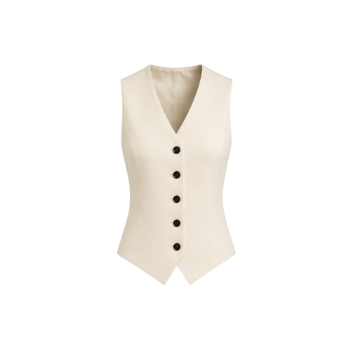 Ivory Loro Piana women's city hall wedding vest front view