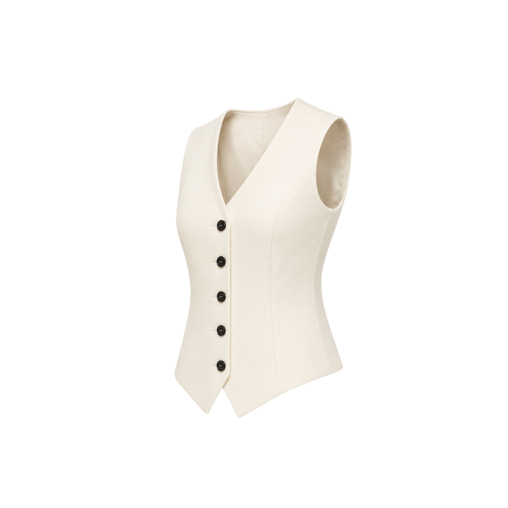 Ivory Loro Piana women's city hall wedding vest side view