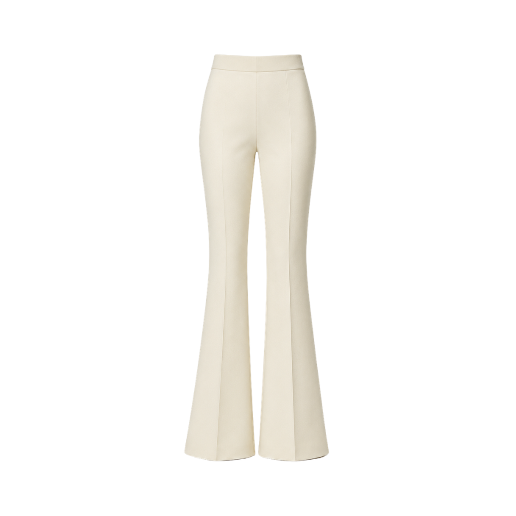 Ivory Loro Piana women's flare pants front view
