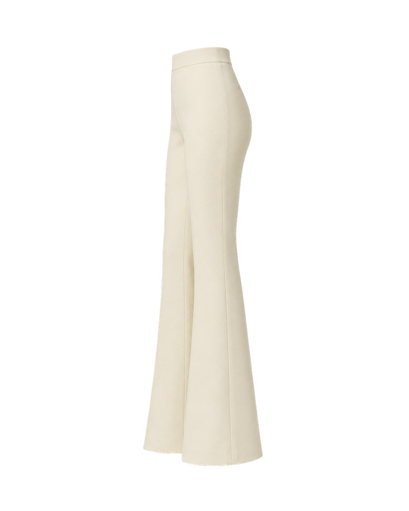 Ivory Loro Piana women's flare pants side view