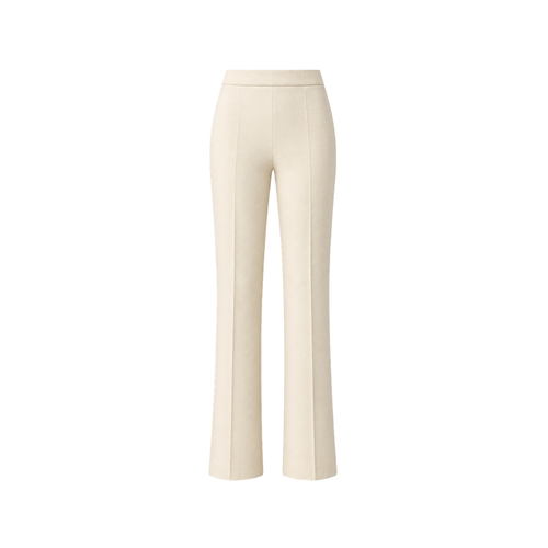Ivory Loro Piana women's wool trousers front view