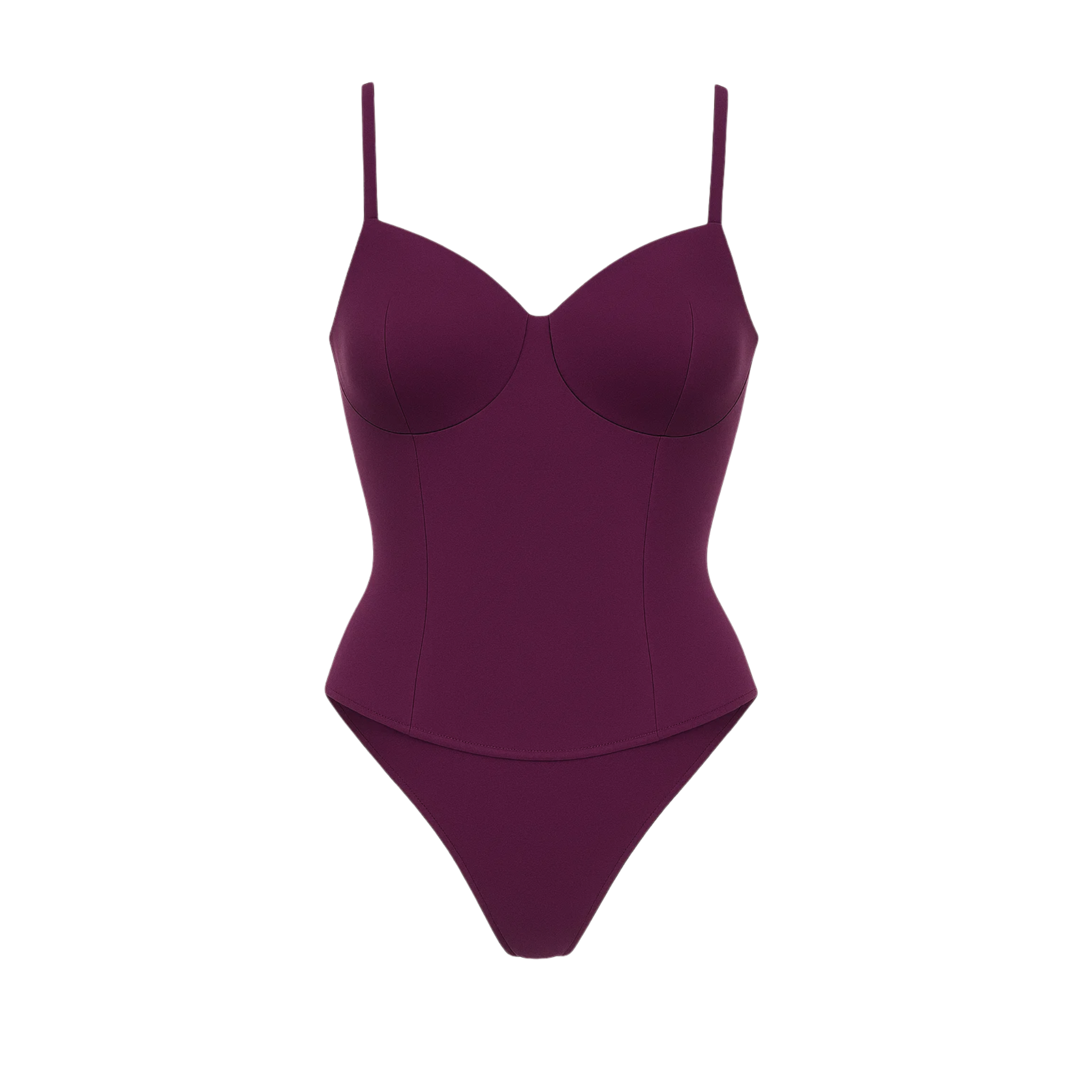 Women's Purple Loro Piana Corset Bodysuit Superfine Merino Wool