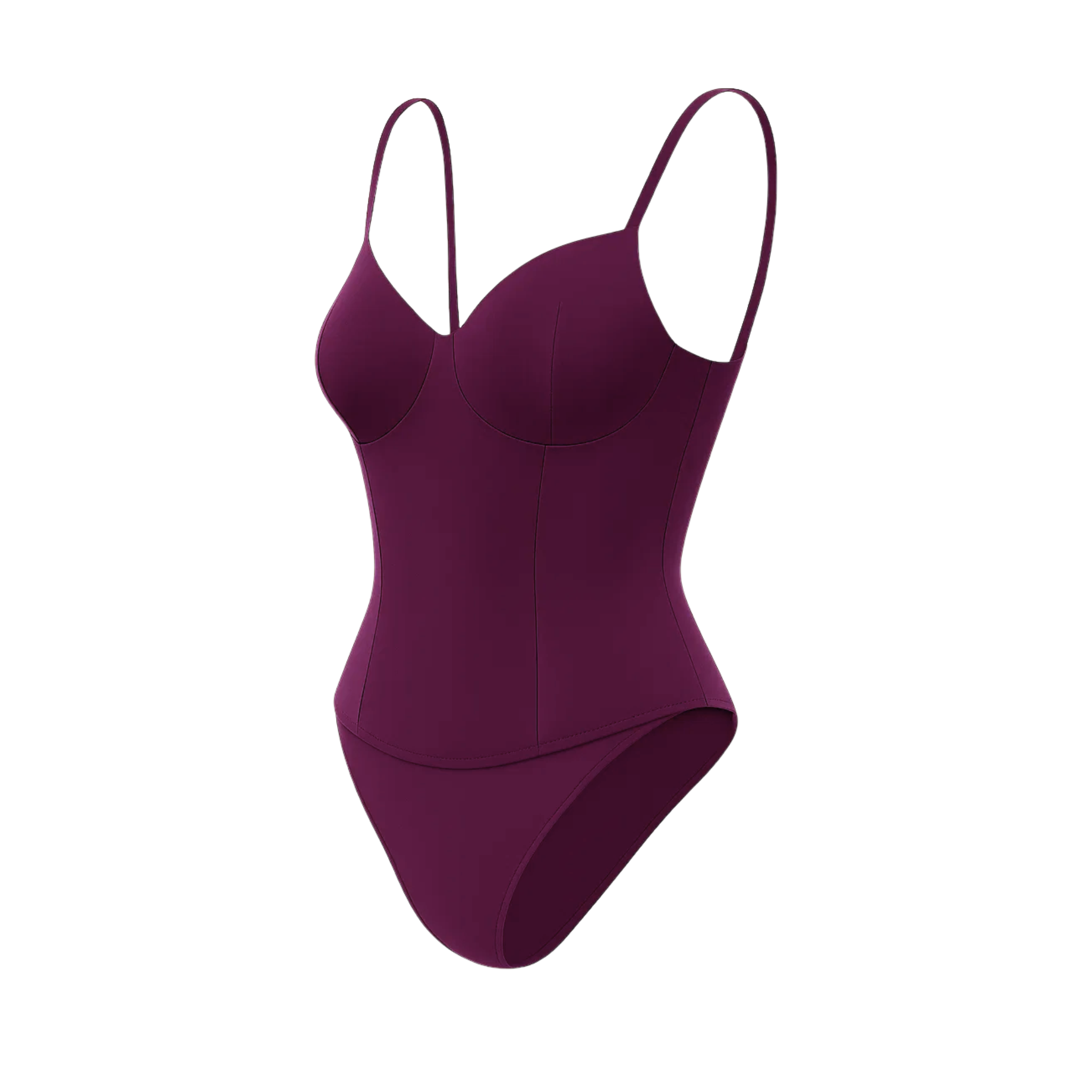Women's Purple Loro Piana Corset Bodysuit Superfine Merino Wool