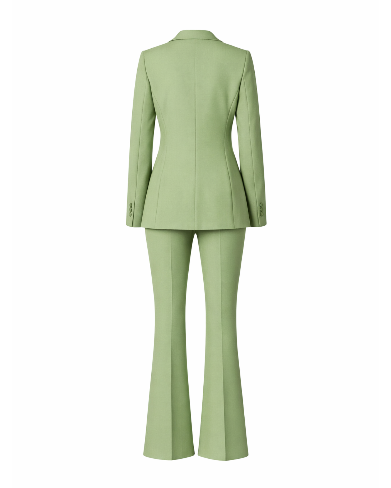 Green suit on a white background