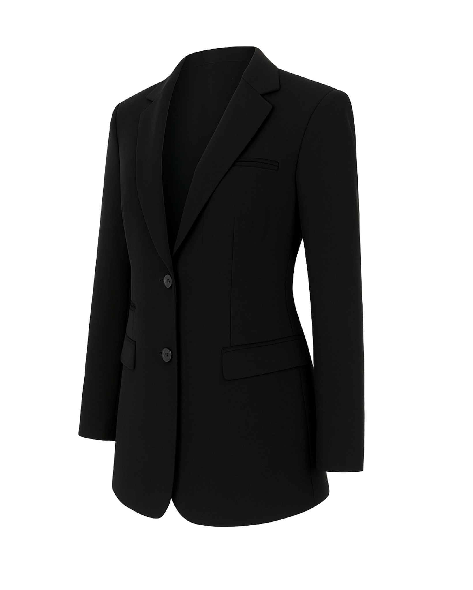 Tailory black notch lapel tailored blazer side view