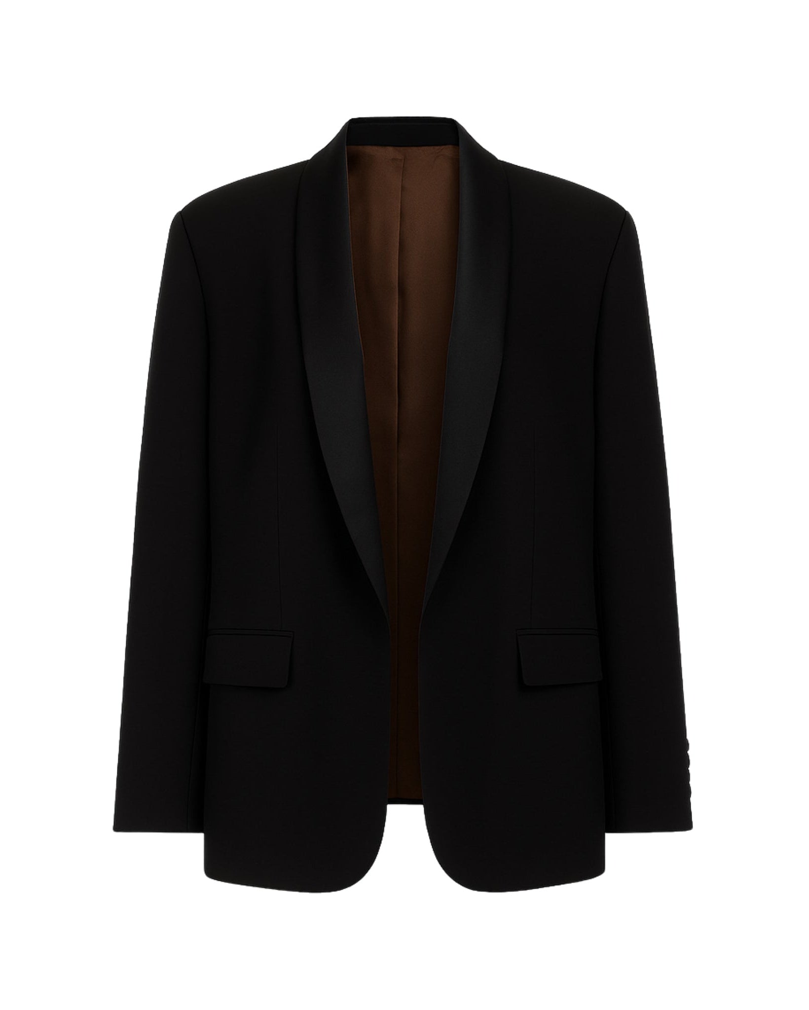 Tailory_Blazer_Black_Oversized_SatinLapels_FrontView