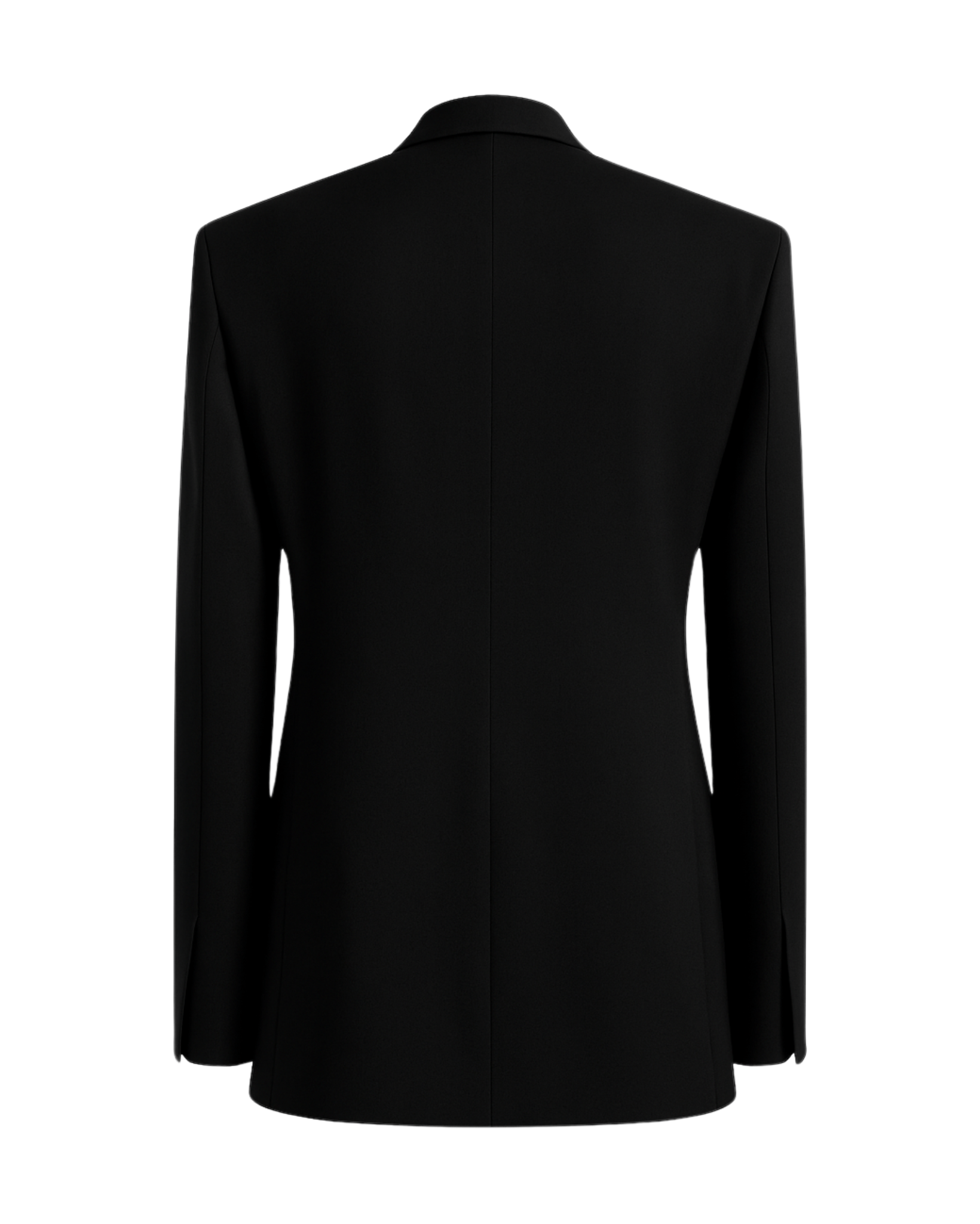 Tailory black wool single-breasted blazer back view