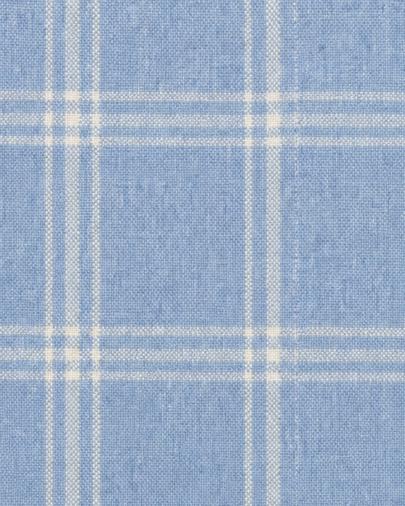 The Tailory New York blue check Loro Piana cashmere silk swatch