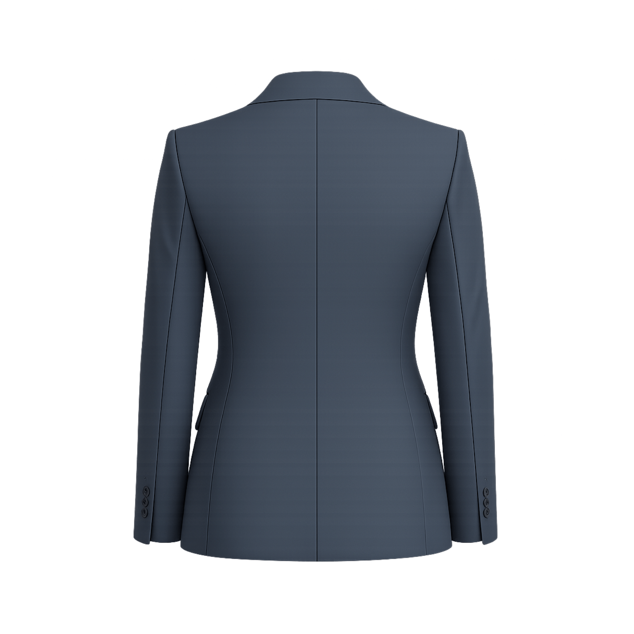 Tailory charcoal gray Loro Piana peak lapel blazer back view