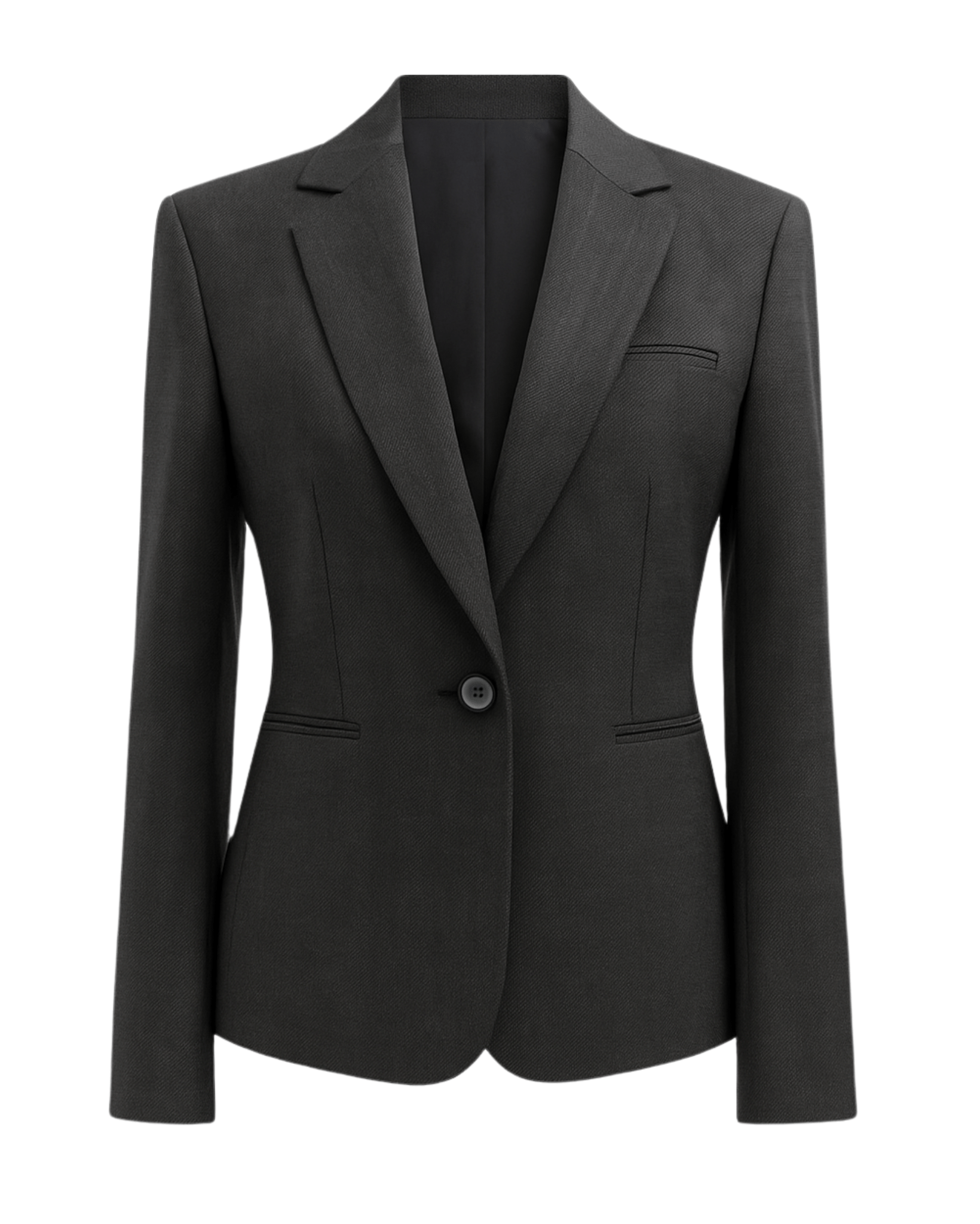 Tailory charcoal grey wool notch lapel blazer front view