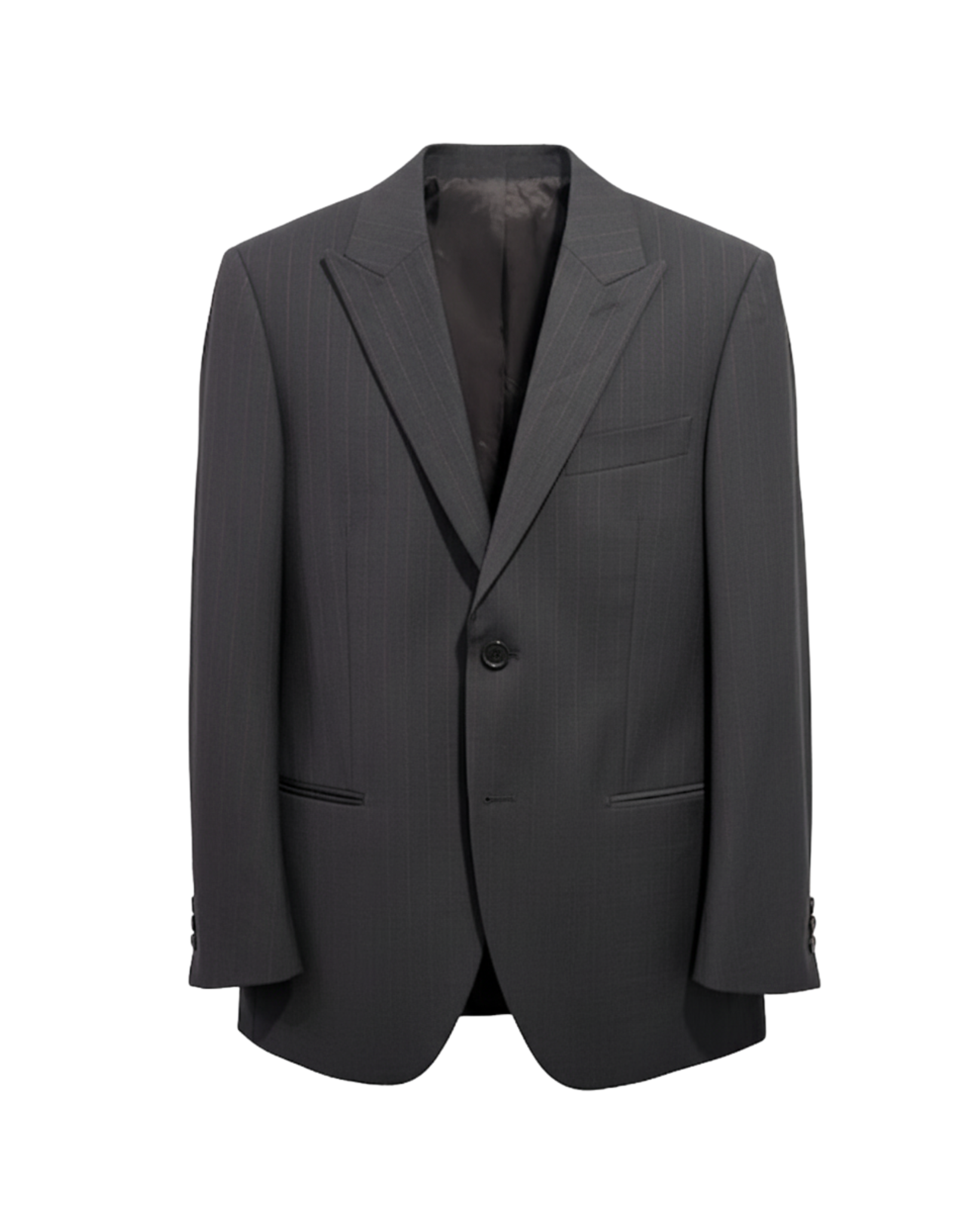 Tailory charcoal pinstripe single-button suit blazer front view