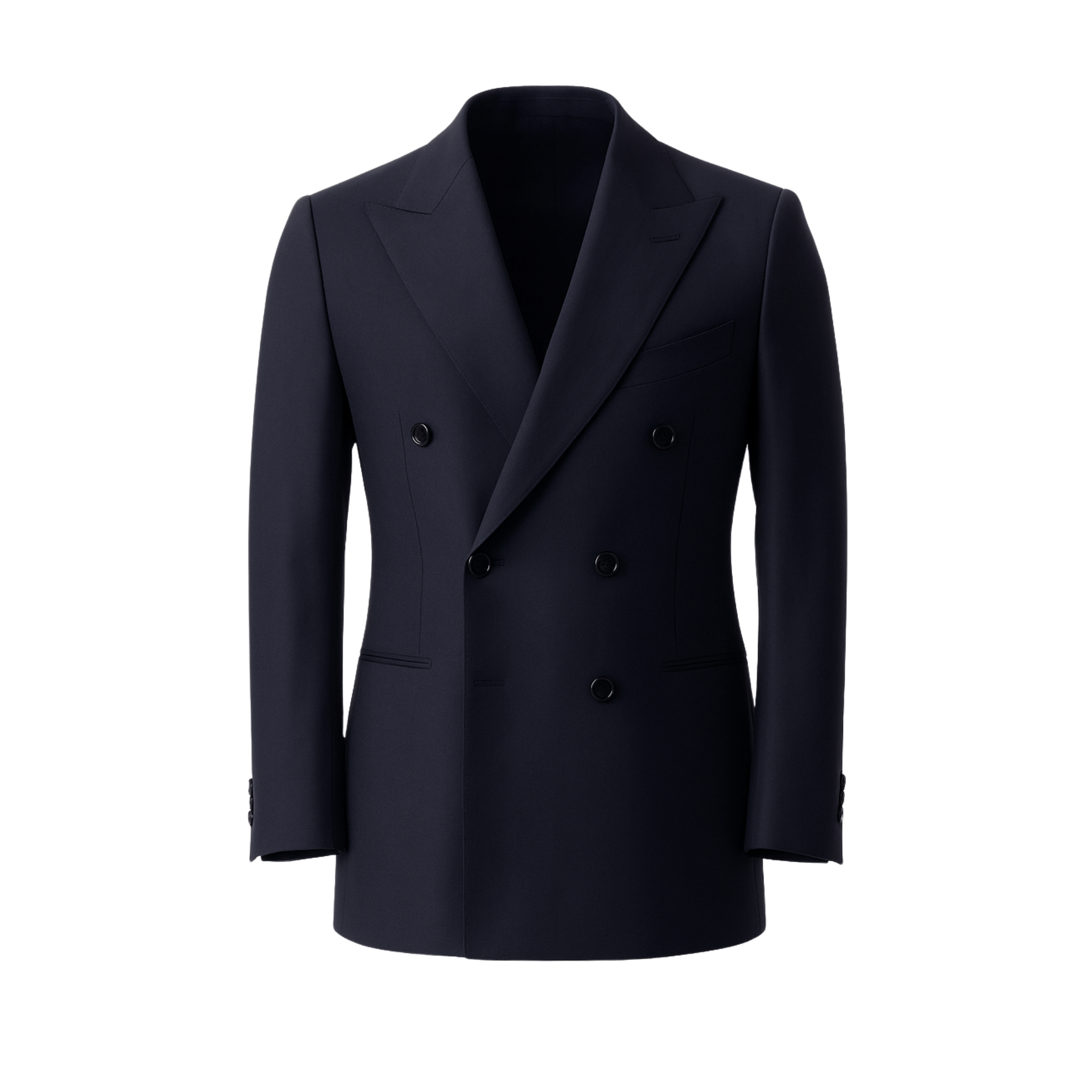 Tailory dark navy double-breasted wool blazer front view