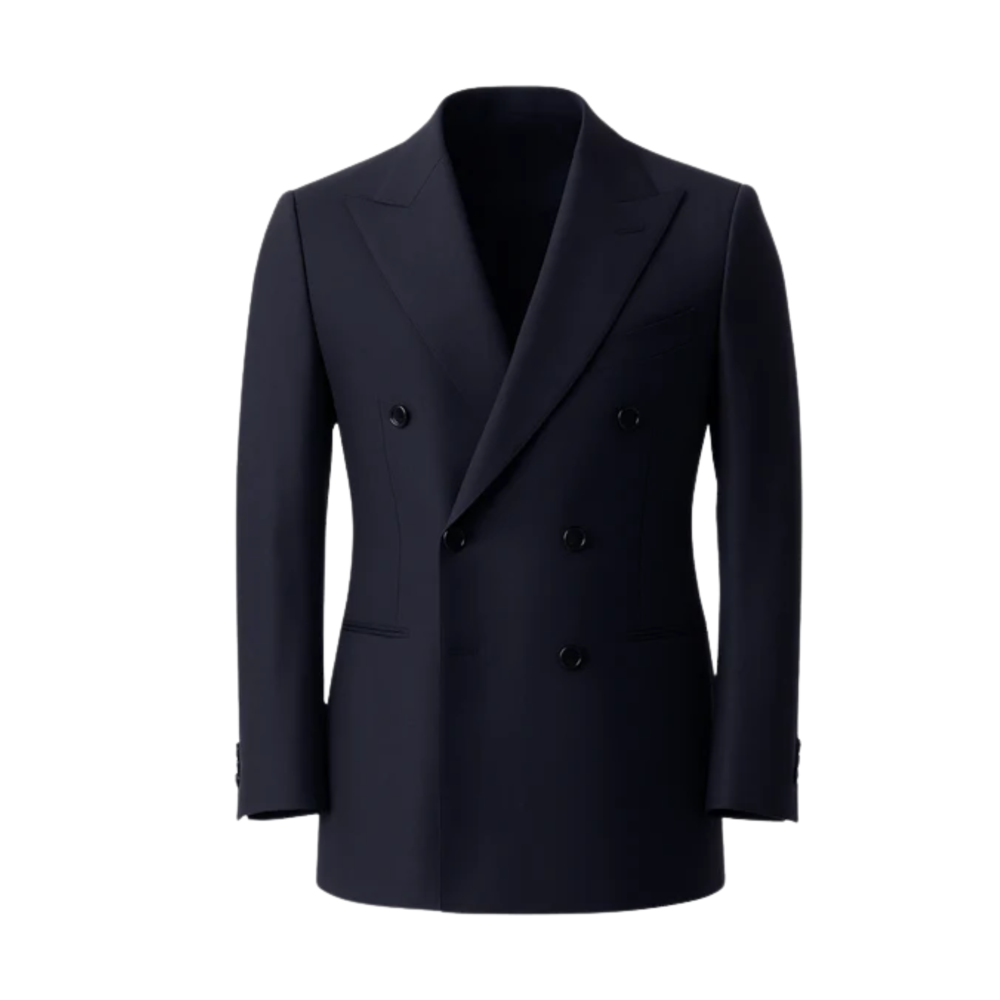 Tailory dark navy double-breasted wool blazer front view