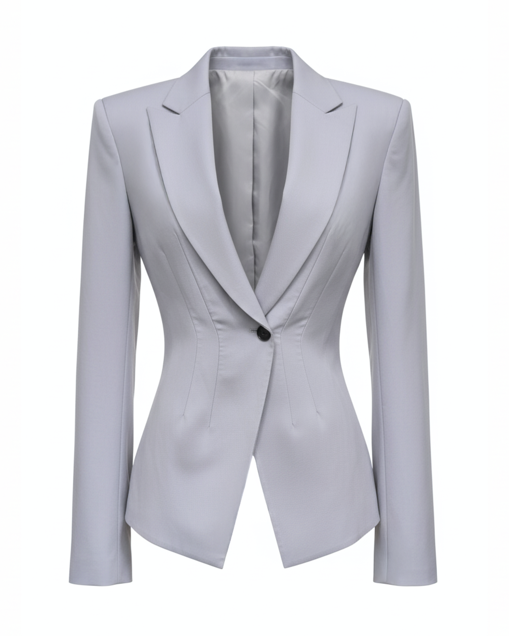 Tailory grey open-back power blazer front view