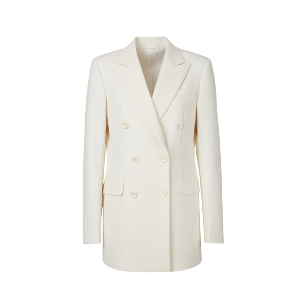Tailory ivory double-breasted blazer with peak lapels front view