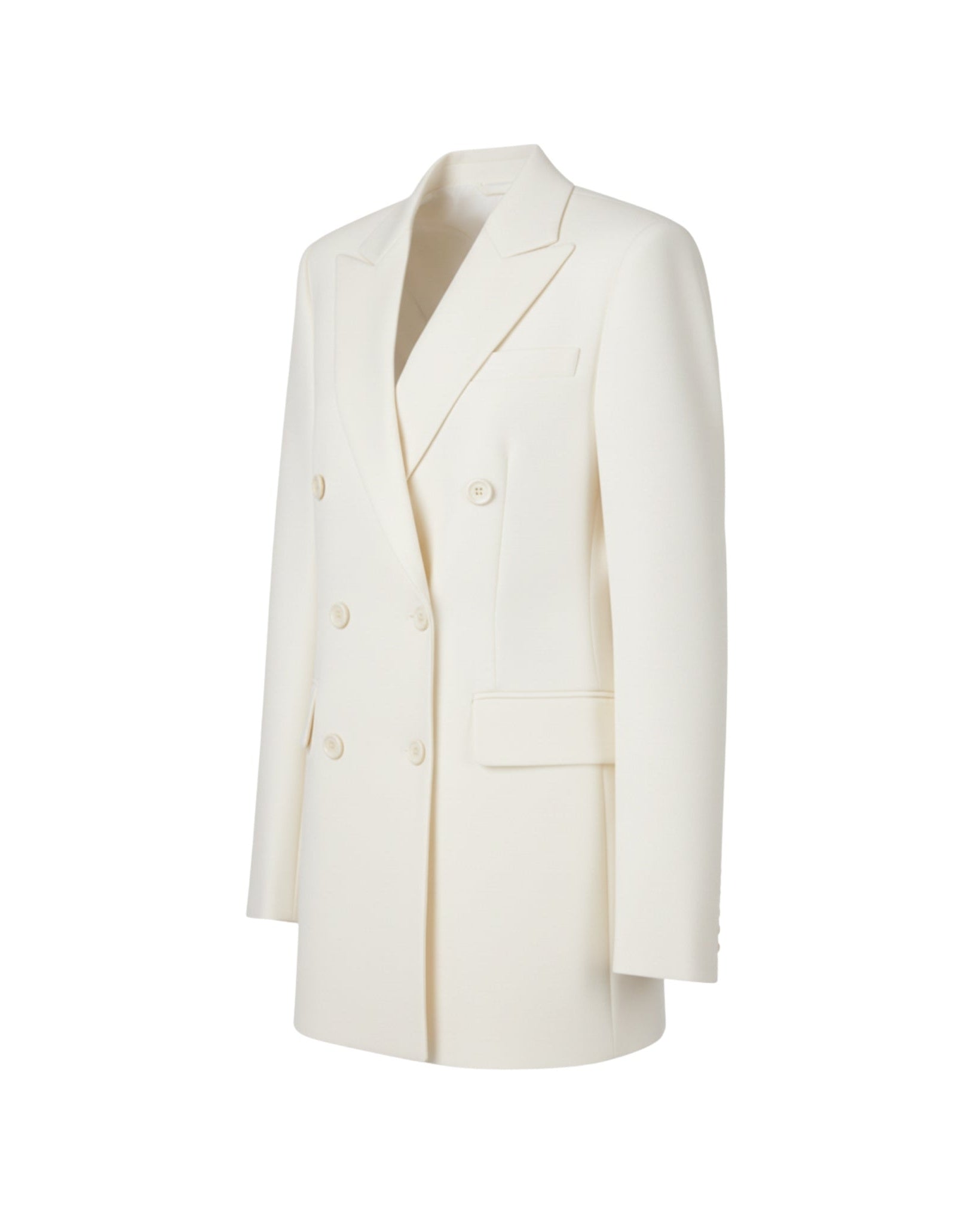 Tailory ivory double-breasted blazer with peak lapels side view