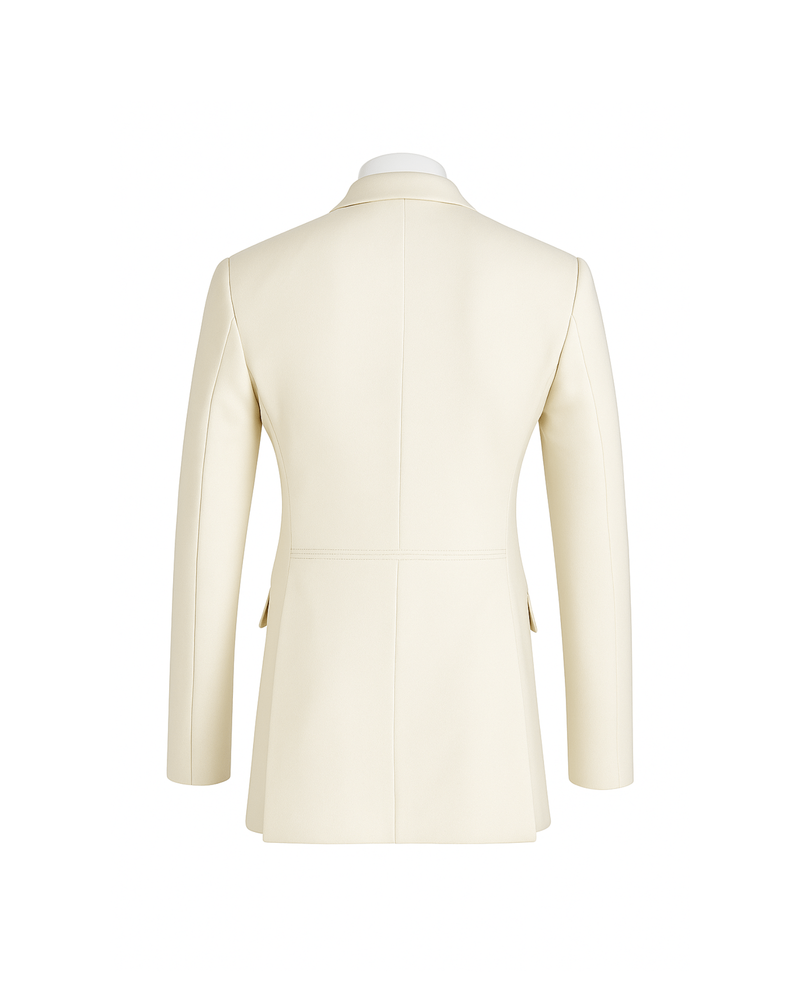 Tailory ivory wool peak lapel blazer back view